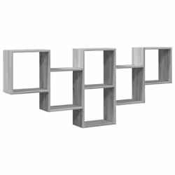vidaXL Wall Shelf Floating Shelf Rack Wall Cube Storage Shelf Engineered Wood - grey sonoma