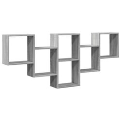 vidaXL Wall Shelf Floating Shelf Rack Wall Cube Storage Shelf Engineered Wood - grey sonoma