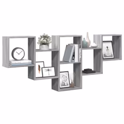 vidaXL Wall Shelf Floating Shelf Rack Wall Cube Storage Shelf Engineered Wood - grey sonoma