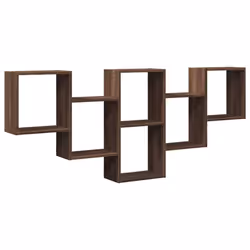 vidaXL Wall Shelf Floating Shelf Rack Wall Cube Storage Shelf Engineered Wood - brown oak