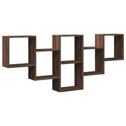 vidaXL Wall Shelf Floating Shelf Rack Wall Cube Storage Shelf Engineered Wood - brown oak