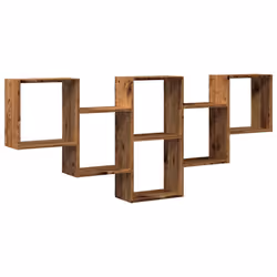 vidaXL Wall Shelf Floating Shelf Rack Wall Cube Storage Shelf Engineered Wood - old wood