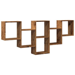 vidaXL Wall Shelf Floating Shelf Rack Wall Cube Storage Shelf Engineered Wood - old wood
