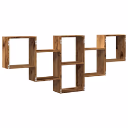 vidaXL Wall Shelf Floating Shelf Rack Wall Cube Storage Shelf Engineered Wood - old wood - Additional view 5