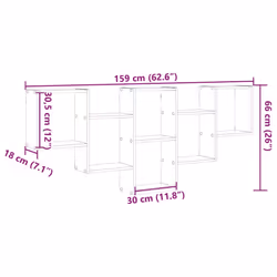 vidaXL Wall Shelf Floating Shelf Rack Wall Cube Storage Shelf Engineered Wood - old wood - Additional view 9