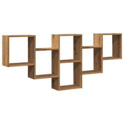 vidaXL Wall Shelf Floating Shelf Rack Wall Cube Storage Shelf Engineered Wood - oak
