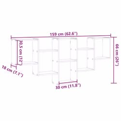 vidaXL Wall Shelf Floating Shelf Rack Wall Cube Storage Shelf Engineered Wood - oak - Additional view 9