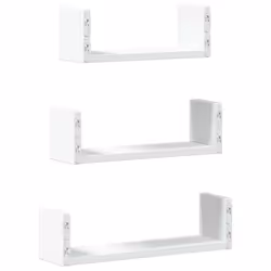 vidaXL Wall Display Shelf Floating Rack Hanging Shelf Engineered Wood 3 pcs - white - Additional view 5