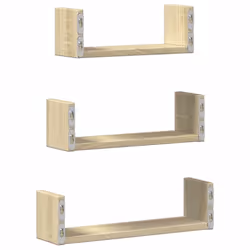 vidaXL Wall Display Shelf Floating Rack Hanging Shelf Engineered Wood 3 pcs - sonoma oak, 40 x 10 x 10.5 cm - Additional view 5