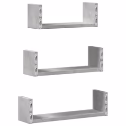 vidaXL Wall Display Shelf Floating Rack Hanging Shelf Engineered Wood 3 pcs - concrete grey, 40 x 10 x 10.5 cm - Additional view 5