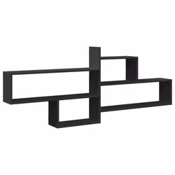 vidaXL Wall Shelf Floating Shelf Storage Shelf Engineered Wood - black