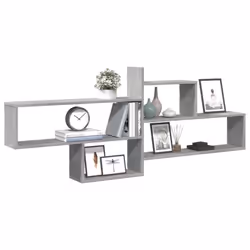 vidaXL Wall Shelf Floating Shelf Storage Shelf Engineered Wood - concrete grey