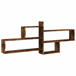 vidaXL Wall Shelf Floating Shelf Storage Shelf Engineered Wood - smoked oak - Additional view 5