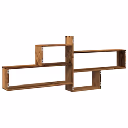 vidaXL Wall Shelf Floating Shelf Storage Shelf Engineered Wood - old wood - Additional view 5