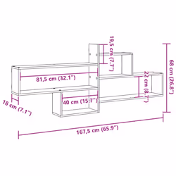 vidaXL Wall Shelf Floating Shelf Storage Shelf Engineered Wood - oak - Additional view 9