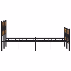 vidaXL Metal Bed Frame without Mattress Bed Smoked Oak 180x200 cm Super King - Additional view 4