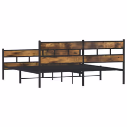 vidaXL Metal Bed Frame without Mattress Bed Smoked Oak 180x200 cm Super King - Additional view 5