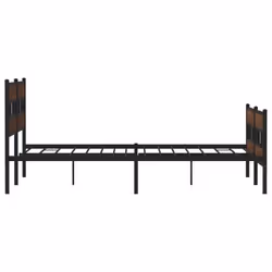 vidaXL Metal Bed Frame without Mattress Brown Oak 180x200 cm Super King - Additional view 4