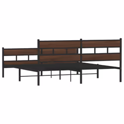 vidaXL Metal Bed Frame without Mattress Brown Oak 180x200 cm Super King - Additional view 5