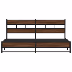 vidaXL Metal Bed Frame without Mattress Brown Oak 180x200 cm Super King - Additional view 3