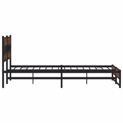 vidaXL Metal Bed Frame without Mattress Brown Oak 180x200 cm Super King - Additional view 4