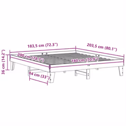 vidaXL Bed Frame without Mattress Bed Wax Brown Super King Solid Wood Pine