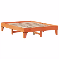 vidaXL Bed Frame without Mattress Bed Wax Brown 140x200 cm Solid Wood Pine