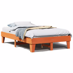 vidaXL Bed Frame without Mattress Bed Wax Brown 120x200 cm Solid Wood Pine