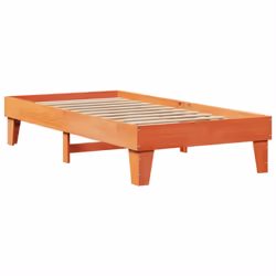 vidaXL Bed Frame without Mattress Bed Wax Brown 100x200 cm Solid Wood Pine