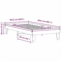 vidaXL Bed Frame without Mattress Bed Wax Brown 100x200 cm Solid Wood Pine