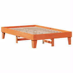 vidaXL Bed Frame without Mattress Wax Brown 135x190 cm Double Solid Wood Pine