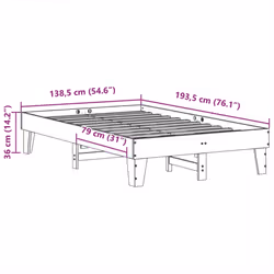 vidaXL Bed Frame without Mattress Wax Brown 135x190 cm Double Solid Wood Pine
