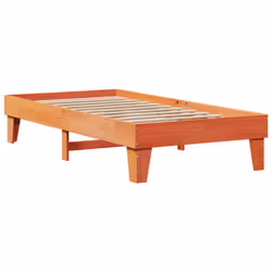 vidaXL Bed Frame without Mattress Wax Brown 90x190 cm Single Solid Wood Pine