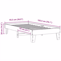 vidaXL Bed Frame without Mattress Wax Brown 90x190 cm Single Solid Wood Pine