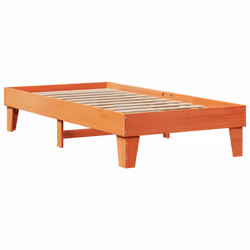 vidaXL Bed Frame without Mattress Bed Wax Brown Small Single Solid Wood Pine - Additional view 5