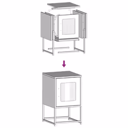 vidaXL Bedside Cabinet Anthracite 36x39x60.5 cm Cold-rolled Steel - black - Additional view 10