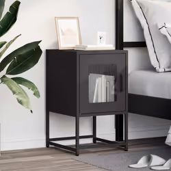 vidaXL Bedside Cabinet Anthracite 36x39x60.5 cm Cold-rolled Steel - black - Additional view 2