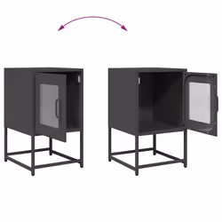 vidaXL Bedside Cabinet Anthracite 36x39x60.5 cm Cold-rolled Steel - black - Additional view 8