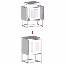 vidaXL Bedside Cabinet Anthracite 36x39x60.5 cm Cold-rolled Steel - anthracite - Additional view 10