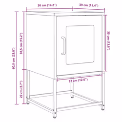 vidaXL Bedside Cabinet Anthracite 36x39x60.5 cm Cold-rolled Steel - anthracite - Additional view 3
