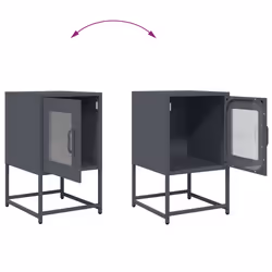 vidaXL Bedside Cabinet Anthracite 36x39x60.5 cm Cold-rolled Steel - anthracite - Additional view 8
