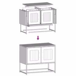 vidaXL TV Cabinet White 68x39x60.5 cm Cold-rolled Steel tv stand tv sideboard - black, 68 cm - Additional view 10