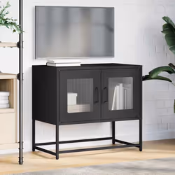 vidaXL TV Cabinet White 68x39x60.5 cm Cold-rolled Steel tv stand tv sideboard - black, 68 cm - Additional view 2