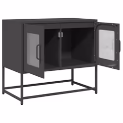 vidaXL TV Cabinet White 68x39x60.5 cm Cold-rolled Steel tv stand tv sideboard - black, 68 cm - Additional view 4