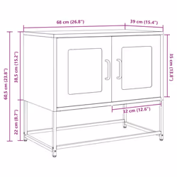 vidaXL TV Cabinet White 68x39x60.5 cm Cold-rolled Steel tv stand tv sideboard - pink, 68 cm - Additional view 3