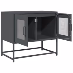 vidaXL TV Cabinet White 68x39x60.5 cm Cold-rolled Steel tv stand tv sideboard - anthracite, 68 cm - Additional view 4