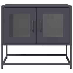 vidaXL TV Cabinet White 68x39x60.5 cm Cold-rolled Steel tv stand tv sideboard - anthracite, 68 cm - Additional view 5