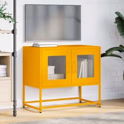 vidaXL TV Cabinet White 68x39x60.5 cm Cold-rolled Steel tv stand tv sideboard - mustard yellow, 68 cm - Additional view 2