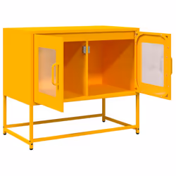 vidaXL TV Cabinet White 68x39x60.5 cm Cold-rolled Steel tv stand tv sideboard - mustard yellow, 68 cm - Additional view 4