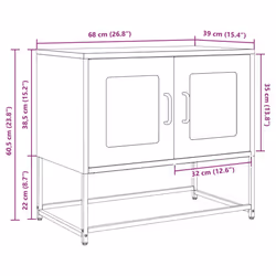 vidaXL TV Cabinet White 68x39x60.5 cm Cold-rolled Steel tv stand tv sideboard - olive green, 68 cm - Additional view 3
